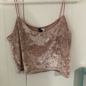cropped velvet top